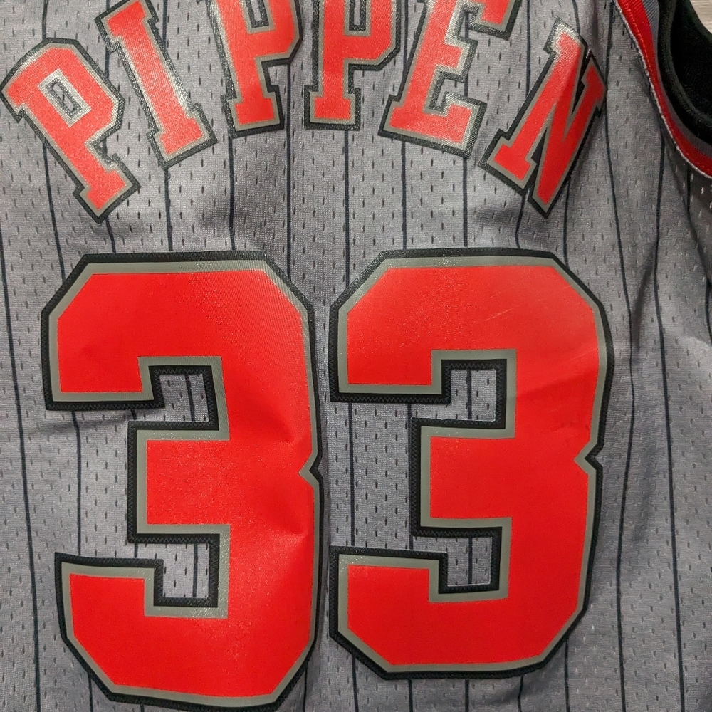 Mitchell & Ness Scottie Pippen Jersey Mens 1995 Chicago Bulls Grey HWC Swingman - Picture 5 of 14